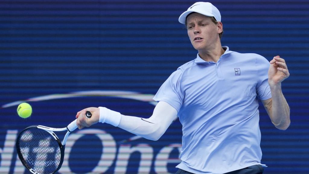Sinner, durante el partido contra Aliassime.
