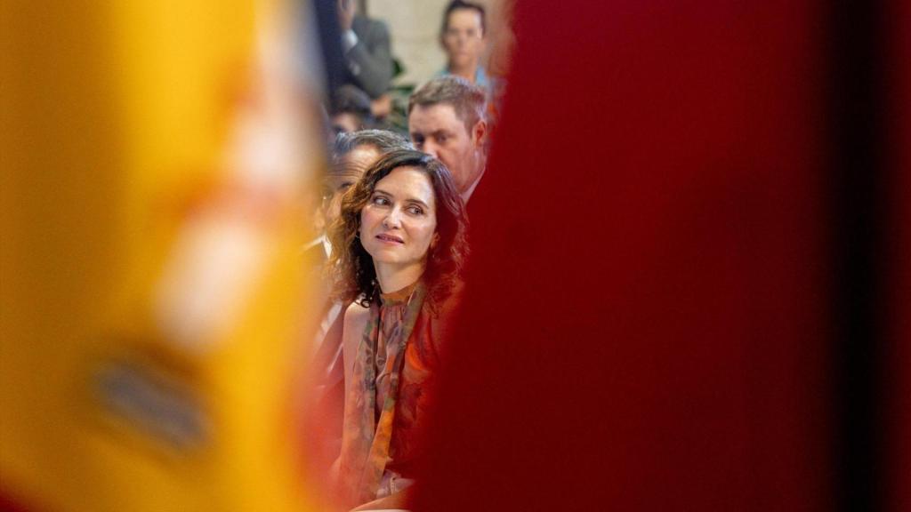 Isabel Díaz Ayuso, en el acto de celebración de La Paloma.