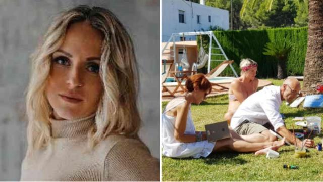 Klaudia Geurts y clientes en el retiro de Pedreguer.