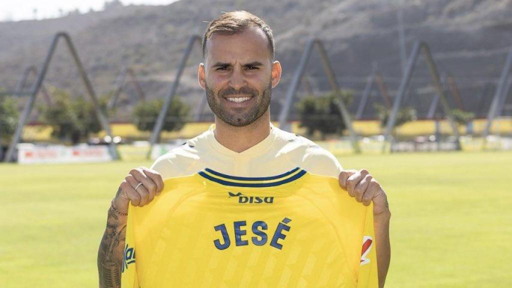 Jesé Rodríguez, durante su presentación como jugador de la UD Las Palmas.