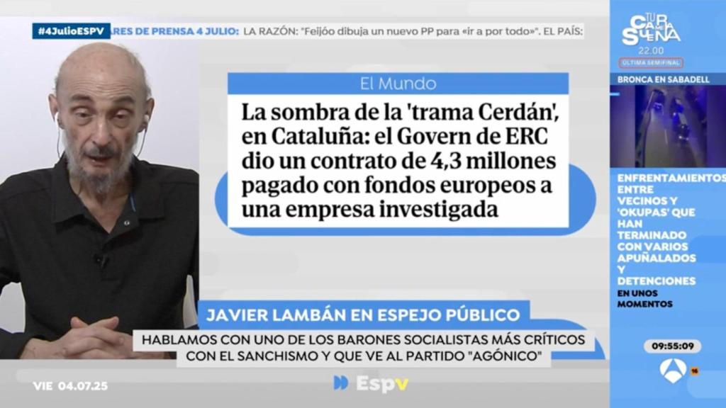 Javier Lambán en 'Espejo Público'.