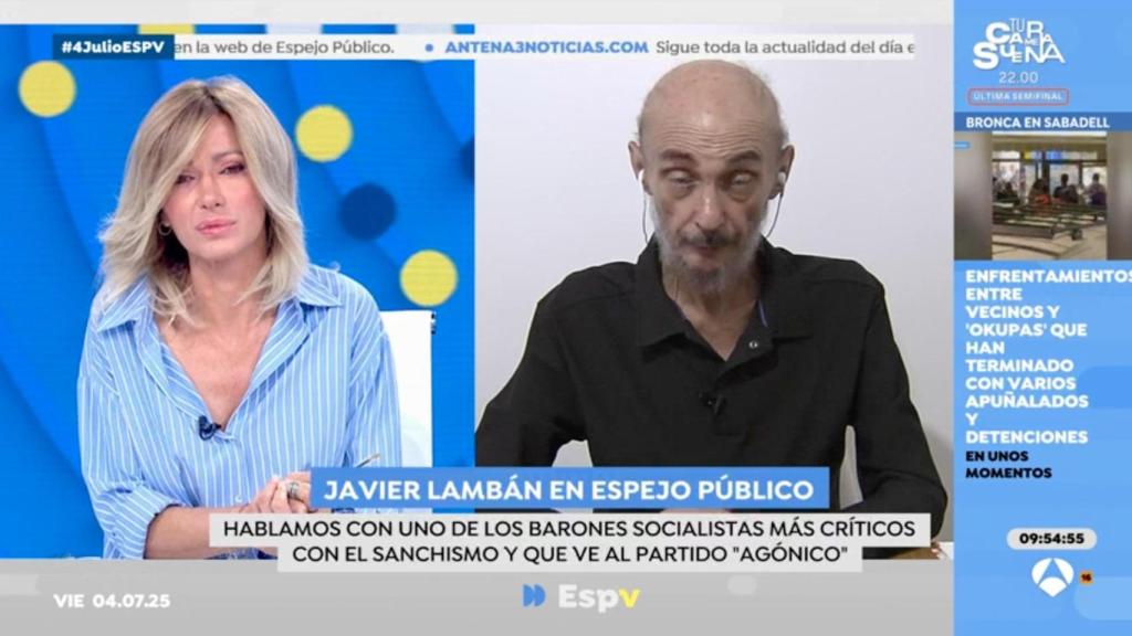 Susanna Griso y Javier Lambán en 'Espejo Público'.