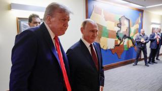 Donald Trump y Vladímir Putin en su encuentro en Alaska.