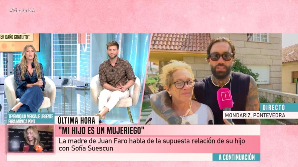 Álex Blanquer, César Muñoz, Juan Faro y su madre en 'Fiesta'.