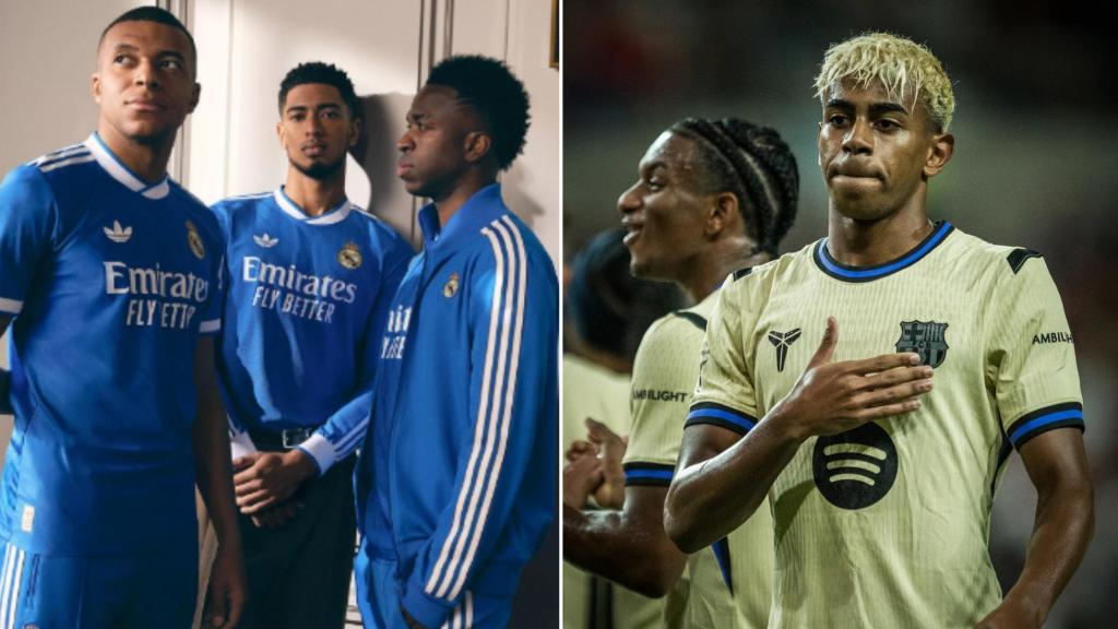 Las equipaciones de Real Madrid y Barça para la temporada 25-26.