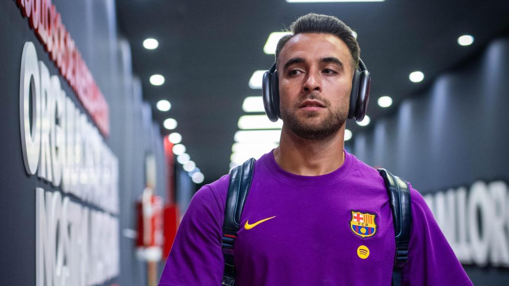 Eric García, a su llegada al vestuario.