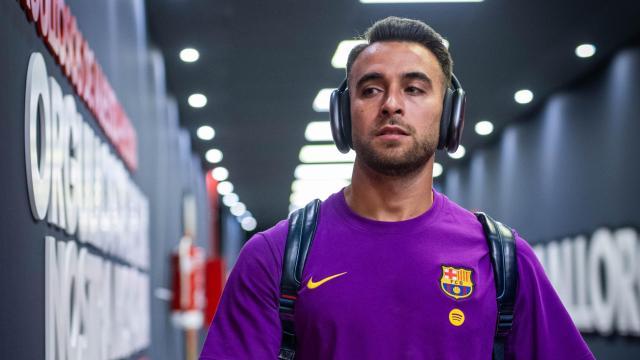 Eric García, a su llegada al vestuario.