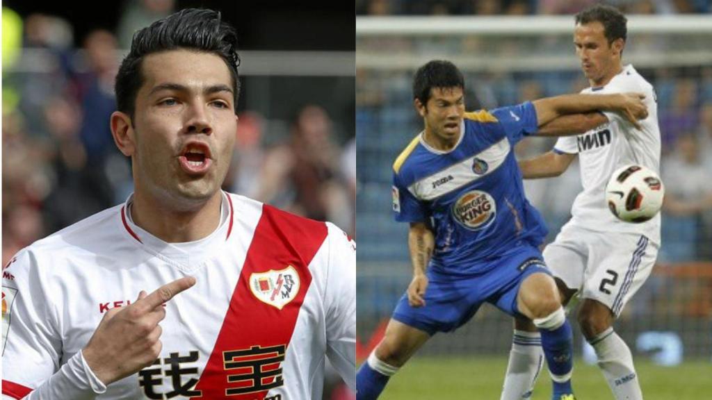 Imagen de Miku con la camiseta del Rayo Vallecano y durante un Getafe-Real Madrid.