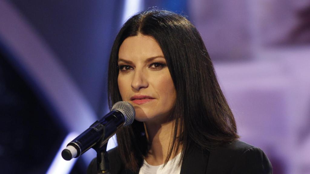 Laura Pausini, en el rodaje de 'El Hormiguero', en 2018.