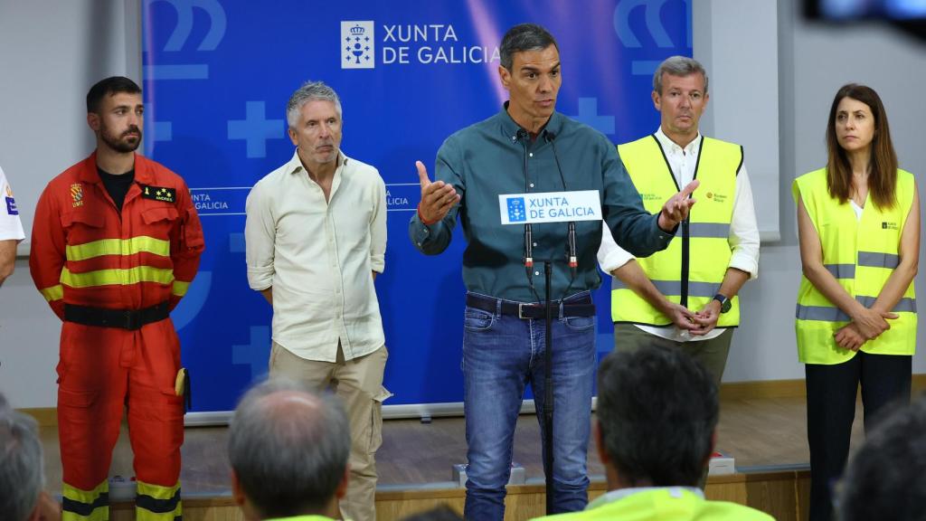 Pedro Sánchez en su comparecencia.