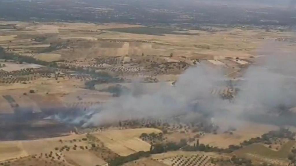 Incendio forestal en El Casar de Escalona (Toledo). Foto: Plan Infocam.