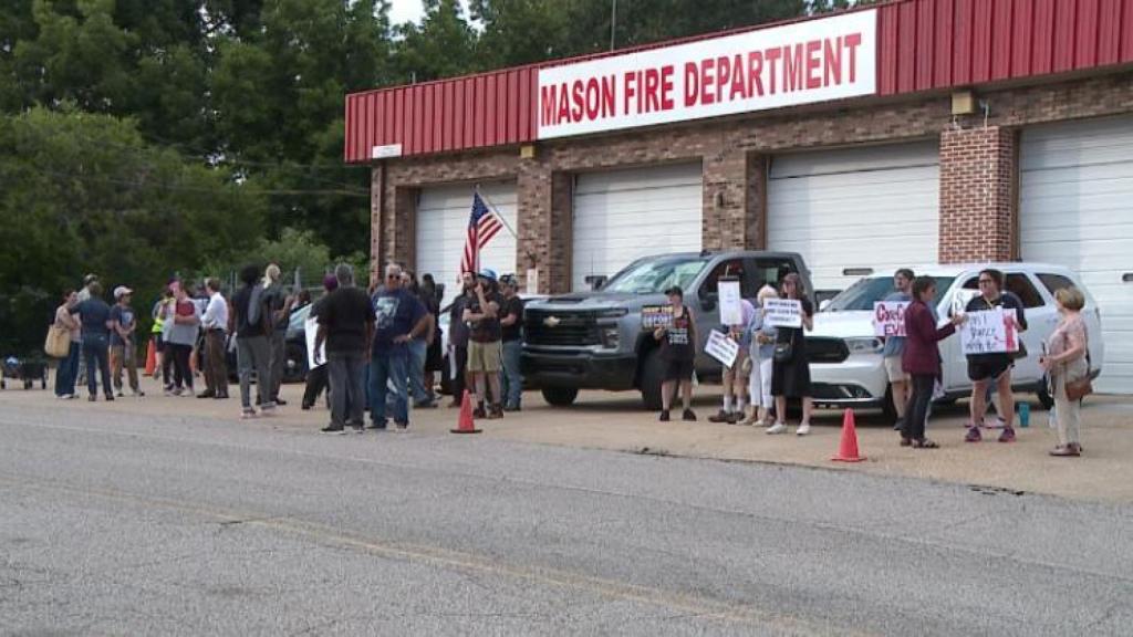 Protesta en Mason, Tennessee.