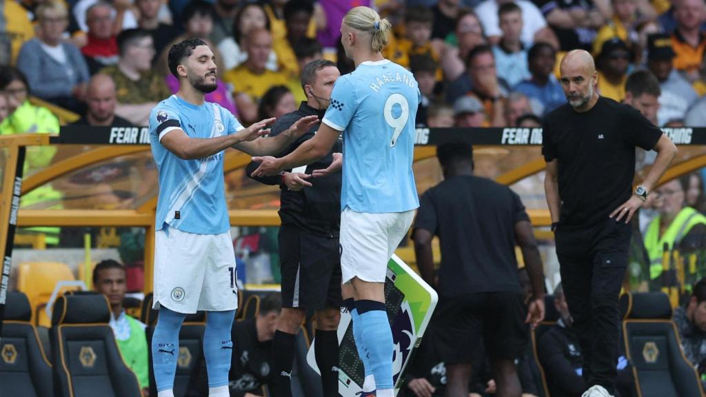 Pep Guardiola, en el partido ante los Wolves.