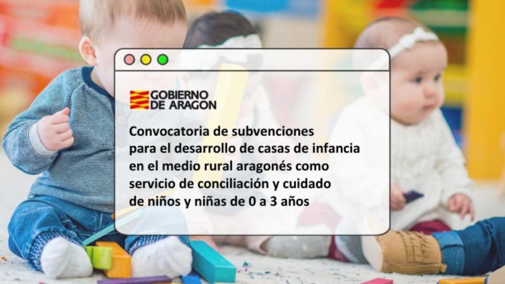 Este lunes se ha publicado en el BOA la convocatoria para financiar casas de infancia en 2025