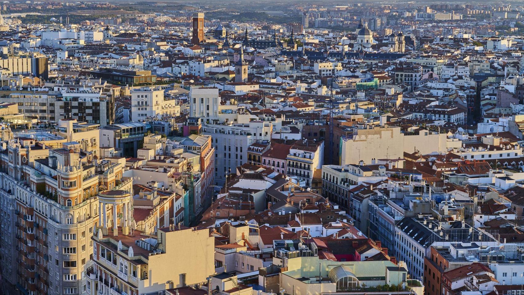 La ciudad de Madrid desde el aire.