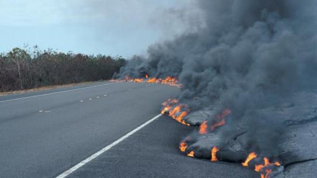 Incendio en carretera.