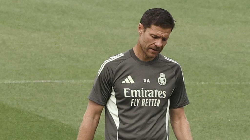 Xabi Alonso, en un entrenamiento del Real Madrid