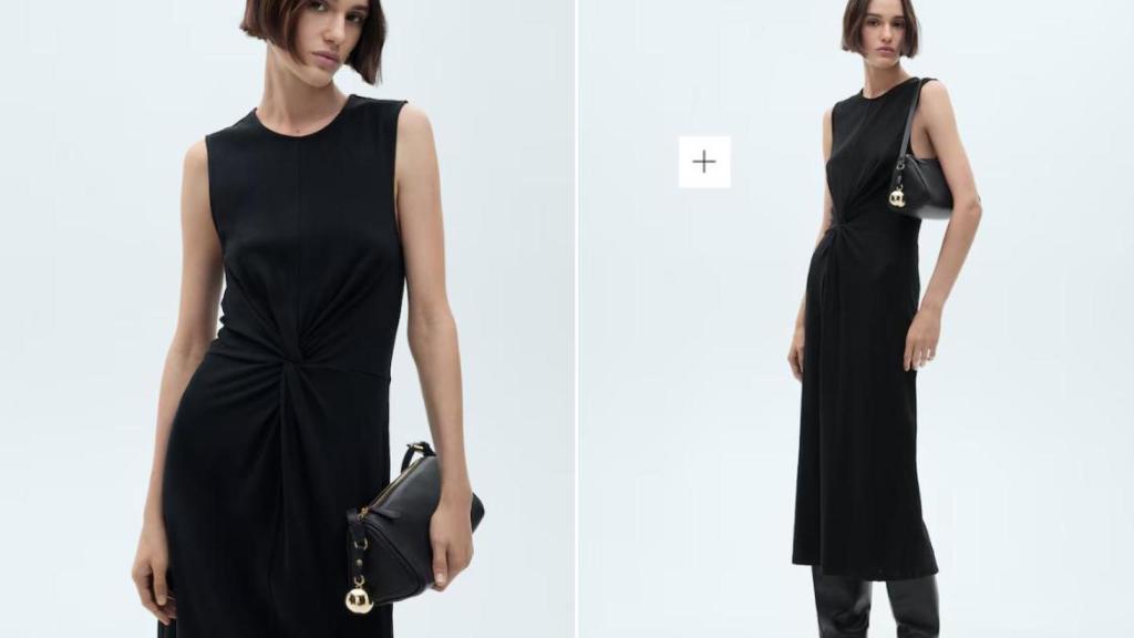 Vestido midi drapeado. REF. 77000368