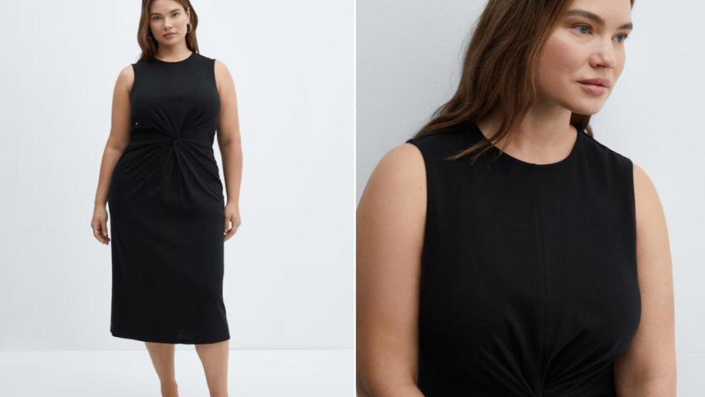 Vestido midi drapeado. REF. 77000368