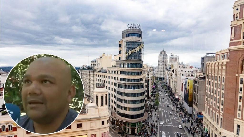 Un turista en la ciudad de Madrid.