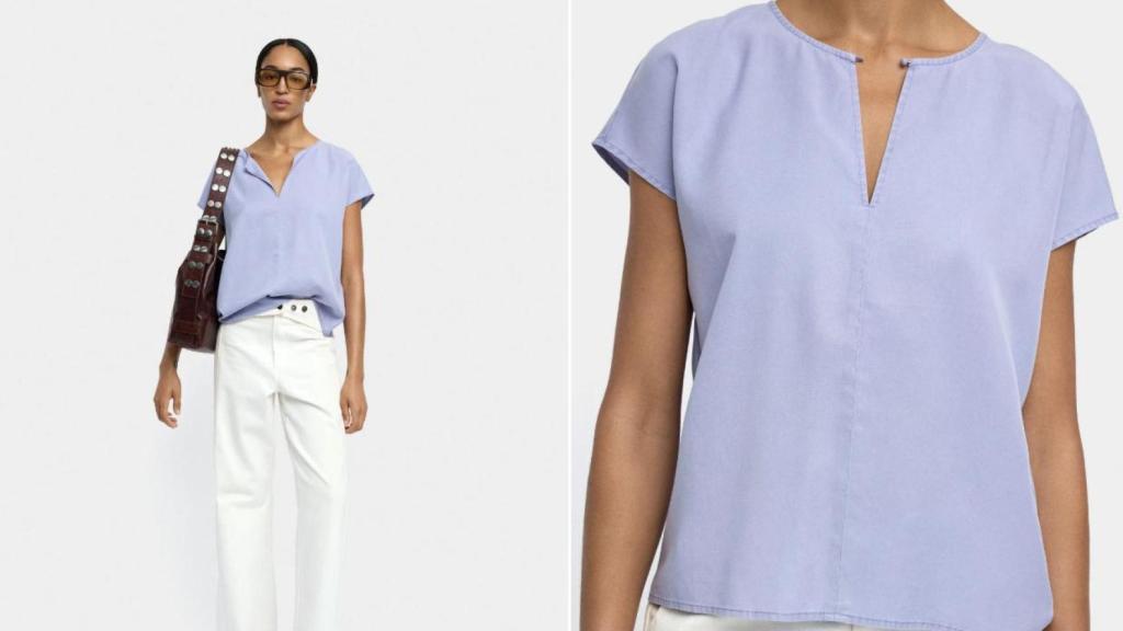 Blusa con pespunte. Ref. 240417