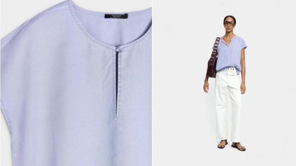 Blusa con pespunte. Ref. 240417