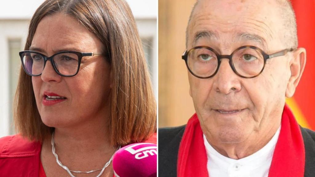 A la izquierda; la portavoz de la Junta de Comunidades de Castilla-La Mancha, Esther Padilla; a la derecha; el acalde de Noblejas (Toledo), Agustín Jiménez.