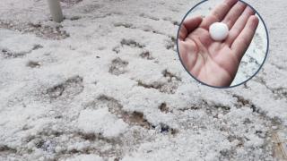 Granizo en La Codoñera (Teruel)