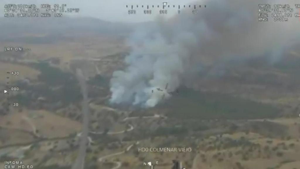 Declarada la Situación Operativa 1 por un incendio en Colmenar Viejo este lunes.