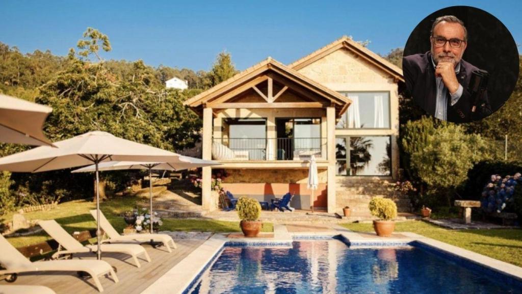 Fotomontaje de Juan Carlos Galindo y una casa de verano.