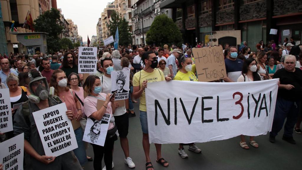 Imagen de las manifestaciones este pasado lunes en León