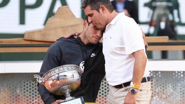 Carlos Alcaraz, junto a su padre en una imagen publicada en las redes sociales del tenista