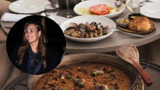 Collage del restaurante y Jessica Bueno.