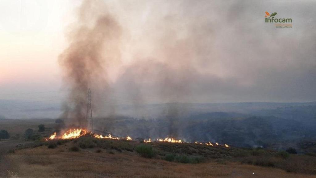 Incendio en Mascaraque (Toledo). Foto: Infocam.