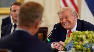 El presidente Trump, reunido con los líderes europeos en Washington.