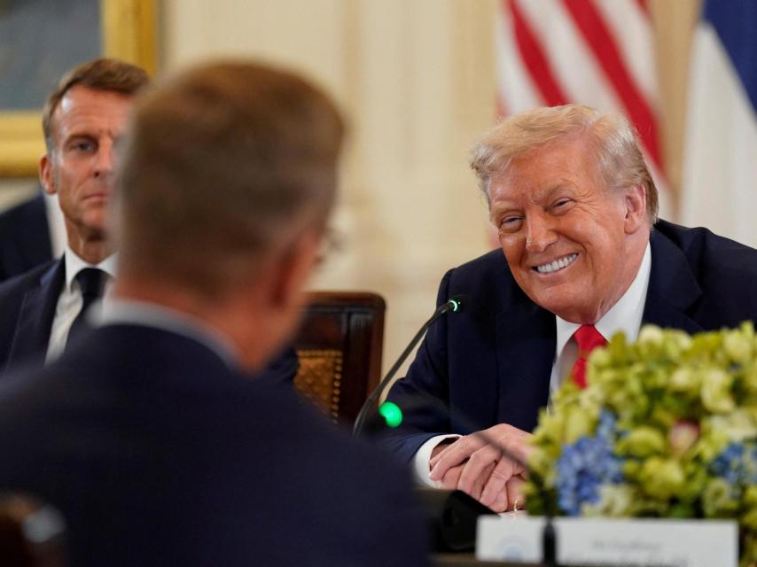 El presidente Trump, reunido con los líderes europeos en Washington.