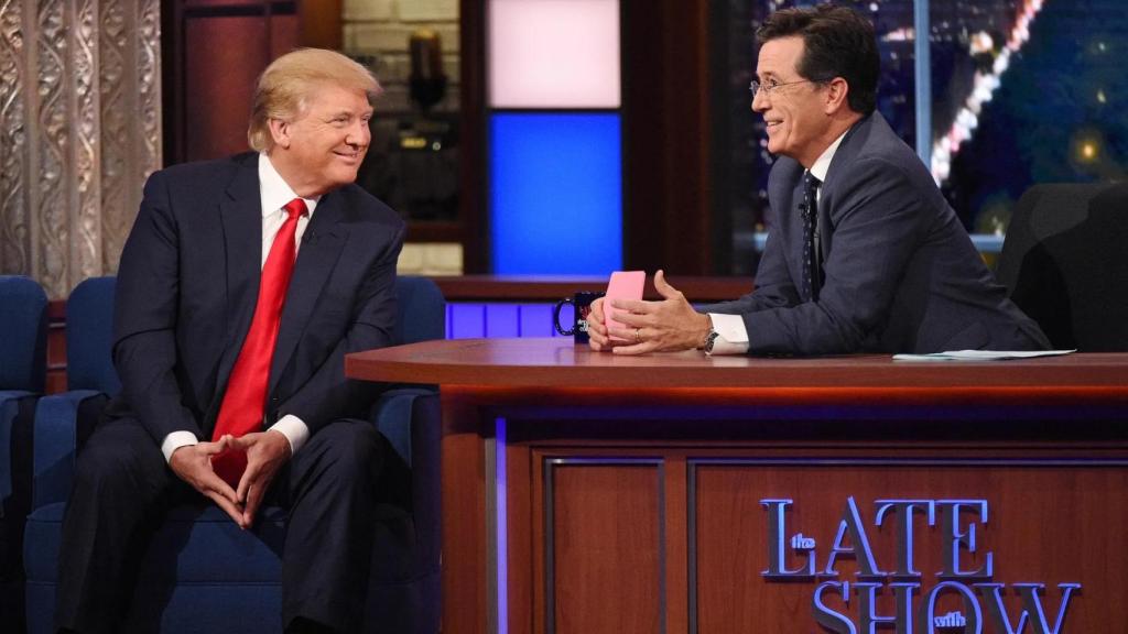 Donald Trump en el programa de Stephen Colbert.