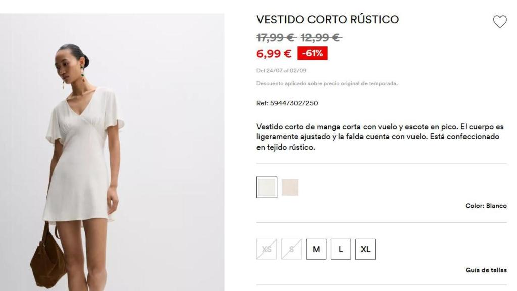 Vestido corto rústico. Ref: 5944/302/250