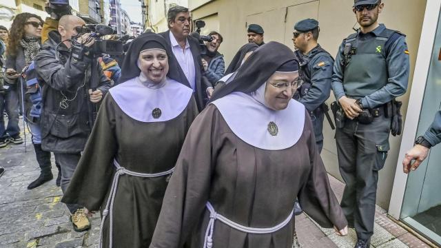 Las ex monjas clarisas de Belorado el día que acudieron a declarar al juzgado de Briviesca