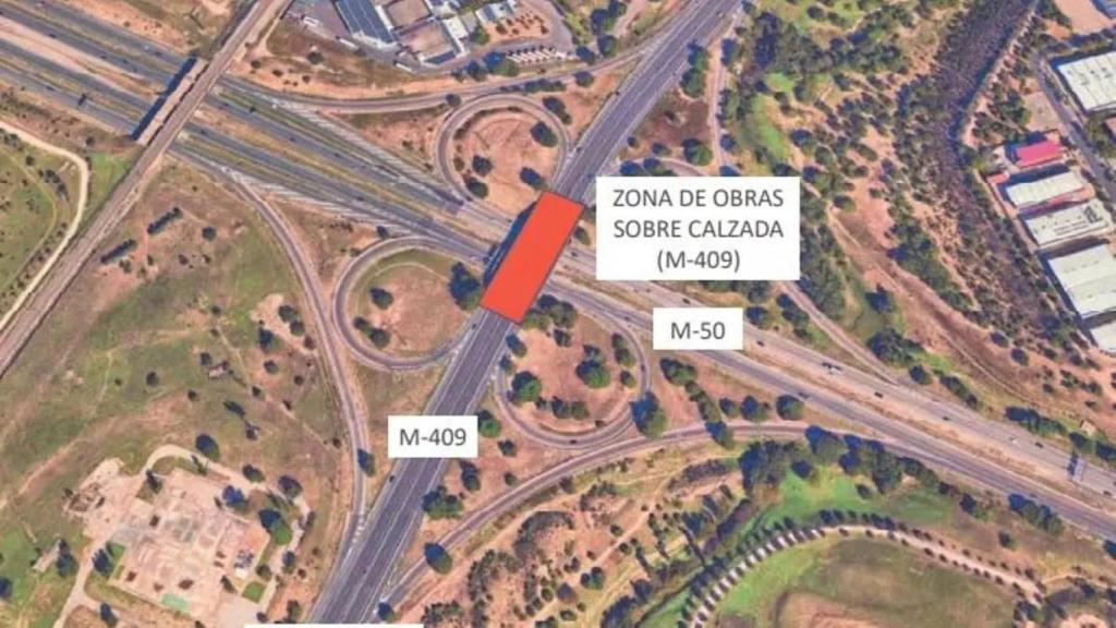 Mapa de las obras en la M-409