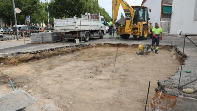 Obras en la calle Madrid de Getafe