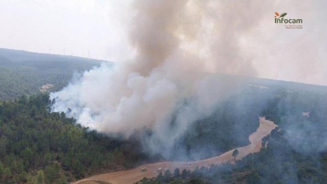 Incendio en Enguídanos (Cuenca). Foto: Plan Infocam.