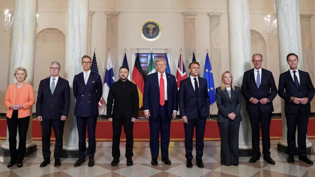 Trump y Zelenski junto a los líderes de la UE, en la Casa Blanca.