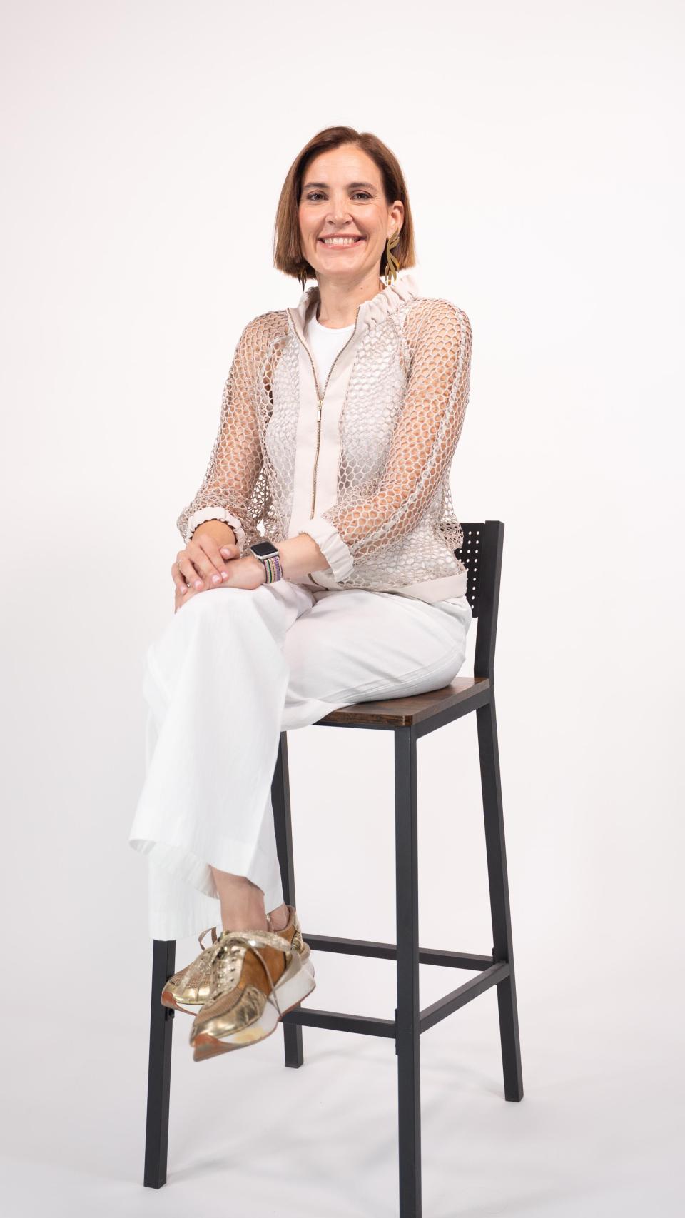 La experta durante la grabación.