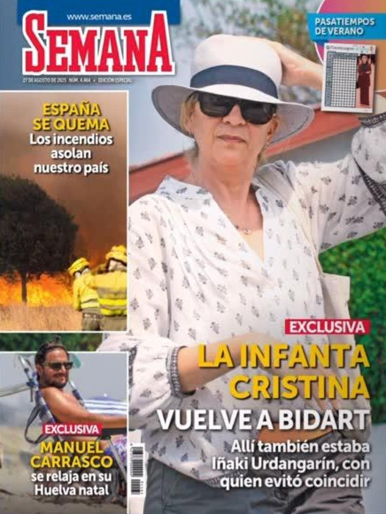 La portada de la revista 'Semana', donde informa de las vacaciones de Juan con sus padres.
