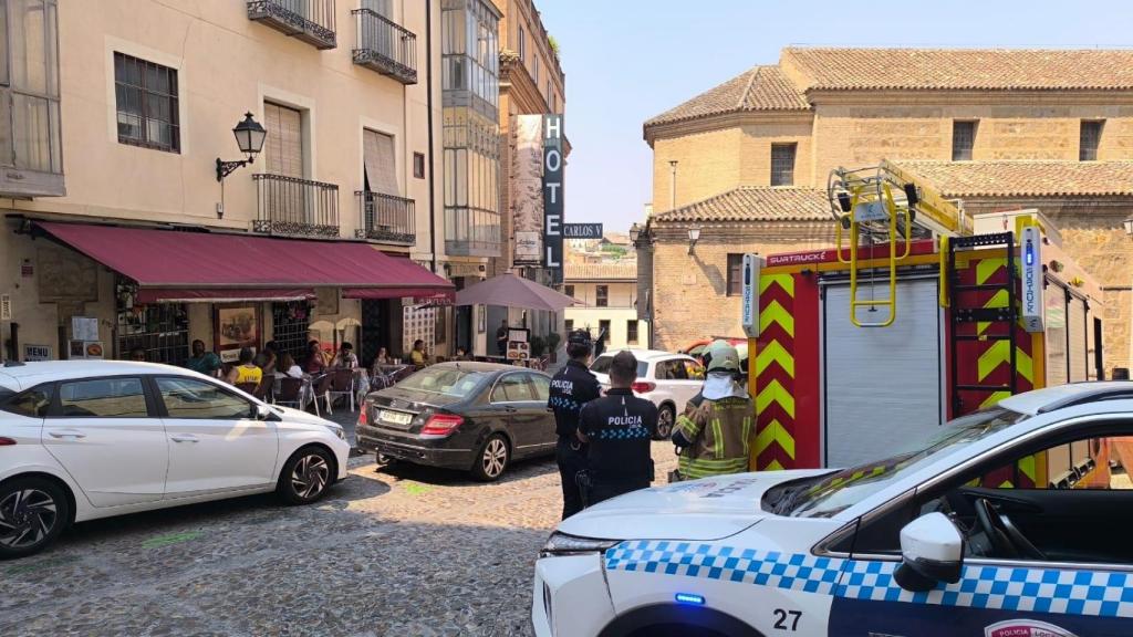 Dispositivo desplegado en la plaza de la Magdalena.