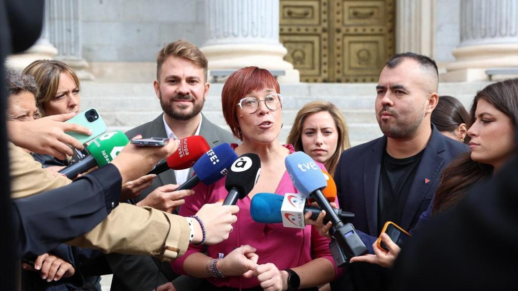 Àgueda Micó y Alberto Ibáñez, en el Congreso. Marta Fernández / EP