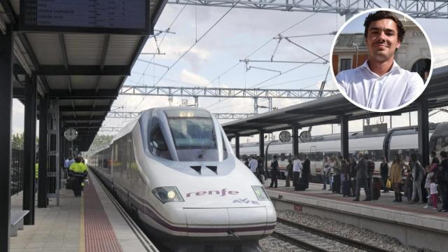 Pablo Faúndez García y un Ave de Renfe.
