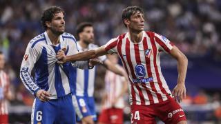Le Normand, en la defensa de un córner en el duelo entre RCD Espanyol y Atlético de Madrid del pasado domingo.