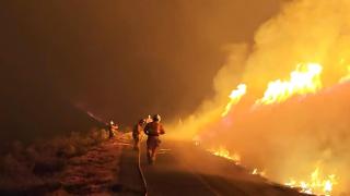 Los bomberos de Alicante durante su trabajo esta semana en Castilla y León.
